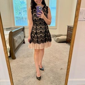 Betsy & Adam Black and Cream Dress Size 8